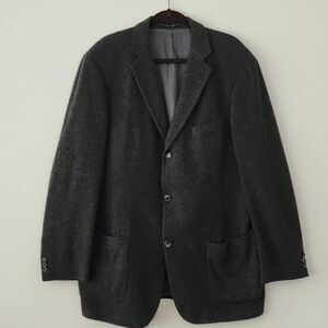 Hugo Boss Gray Green Soft Wool Front Breasted Blazer Jacket XL 44L